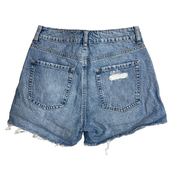 Garage Denim Women's Mom Shorts High Rise Distressed Blue Size 26/3 - Picture 2 of 7